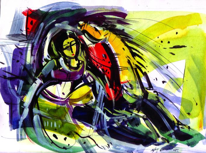 শাহ আলমের ব্রাশ ড্রইং ২৪